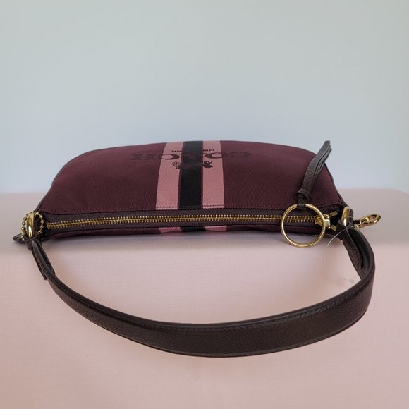 COACH Sutton Horse and Carriage Jacquard & Leather Crossbody-Oxblood Multi color - Picture 8 of 16